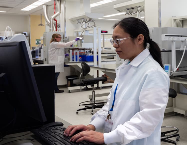 Person working in lab.