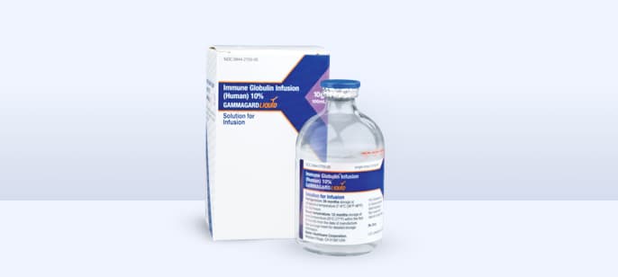 GAMMAGARD LIQUID vial and box. GAMMAGARD LIQUID vial and box.
